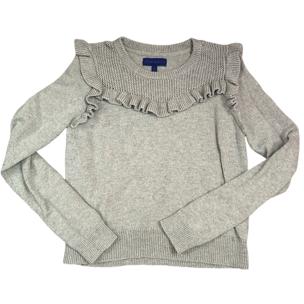 Gray Ruffle Sweater